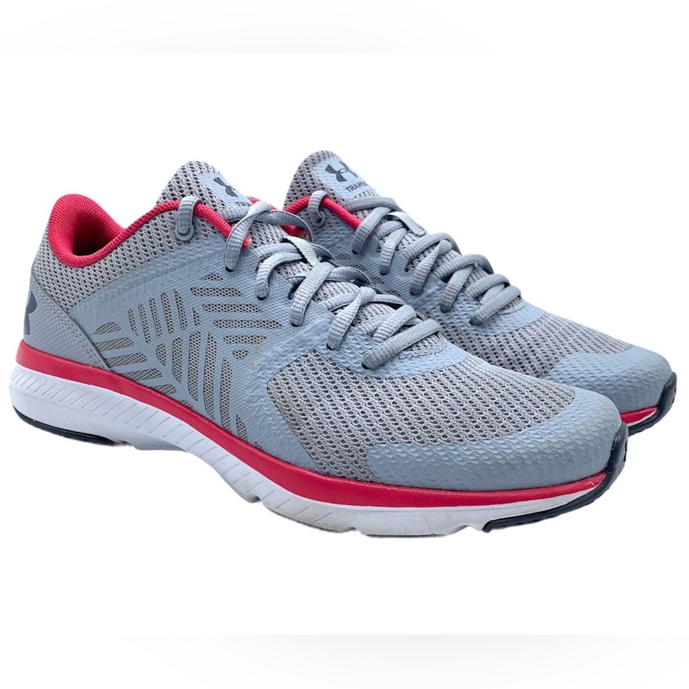 Under Armour Women's Size 9 Speedform Velociti Graphic Overcast Gray Pink